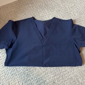 Blue sky navy scrub top